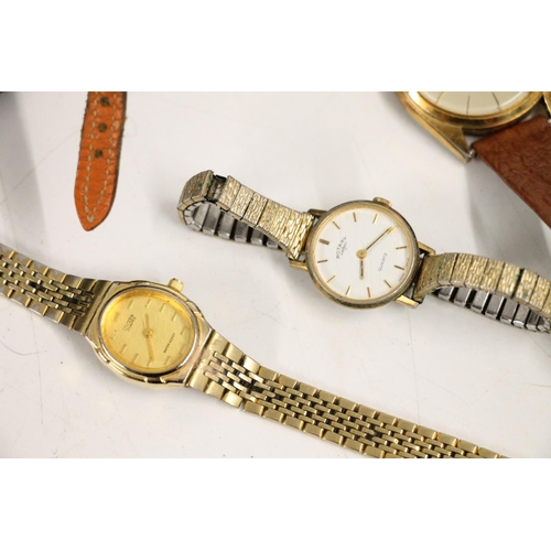 578 - Vintage gents and ladies wristwatches including Pulsar, Citizen, Rotary etc.