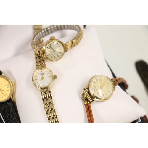 578 - Vintage gents and ladies wristwatches including Pulsar, Citizen, Rotary etc.