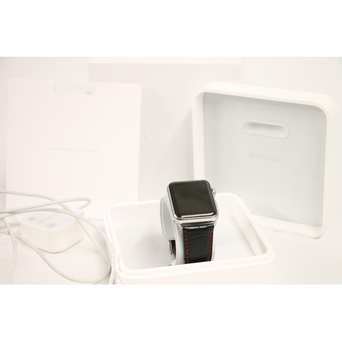 584 - Apple iWatch, 42mm case on 316L stainless steel with Sapphire crystal retina display on ceramic back... 