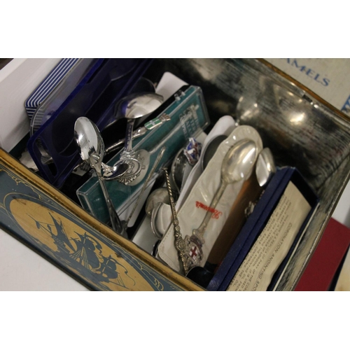 597 - Hallmarked sterling silver and enamel souvenir teaspoons, small selection of continental 0.800 to 0.... 