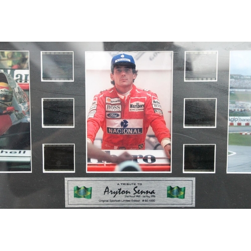 439 - Star Wars Trilogy film cell display, limited edition 682 of 1000 and another for Ayrton Senna, frame... 