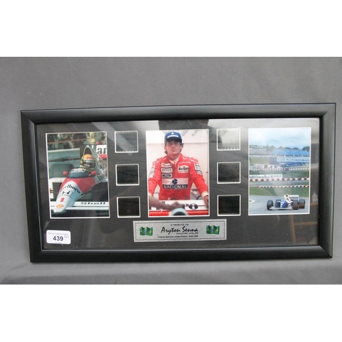 439 - Star Wars Trilogy film cell display, limited edition 682 of 1000 and another for Ayrton Senna, frame... 