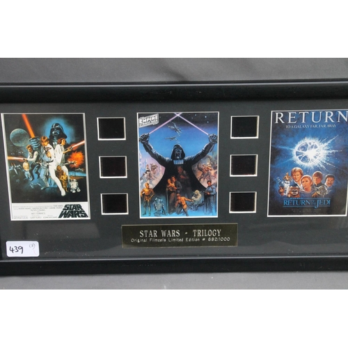 439 - Star Wars Trilogy film cell display, limited edition 682 of 1000 and another for Ayrton Senna, frame... 