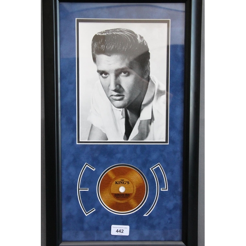 442 - Framed Elvis Presley display 'The King's Hair' with certificate to the reverse 'Authenticated by Joh... 