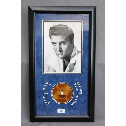 442 - Framed Elvis Presley display 'The King's Hair' with certificate to the reverse 'Authenticated by Joh... 