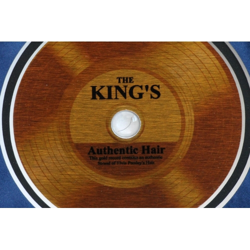 442 - Framed Elvis Presley display 'The King's Hair' with certificate to the reverse 'Authenticated by Joh... 