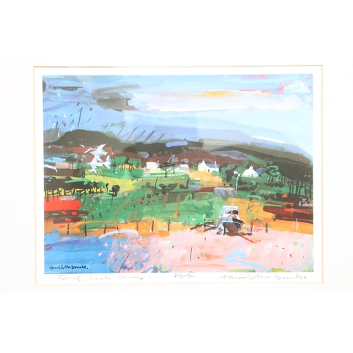 452 - HAMISH MCDONALD, Shore Loch Carron, limited edition print 223/500, signed lower right, 22cm x 30cm, ... 