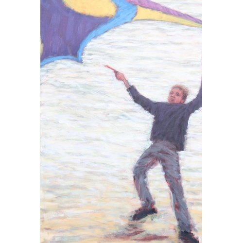 457 - DAMIAN CALLAN (Scottish b1960), Leaning Back Kite, oil painting on panel, signed and dated '07 lower... 