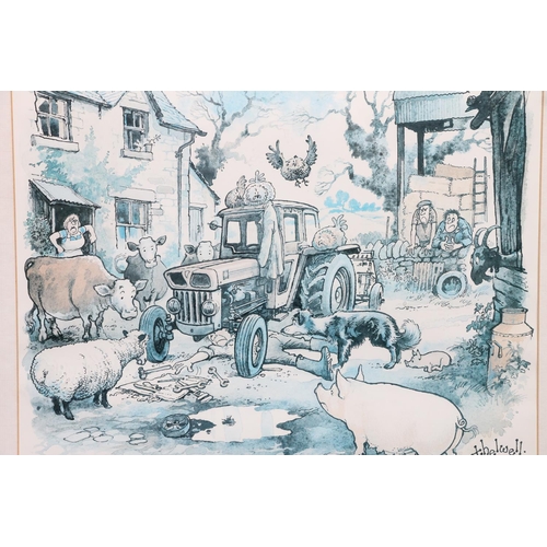 464 - NORMAN THELWELL, The Farm, limited edition print 165/250, pencil signed lower right,  34cm x 40... 