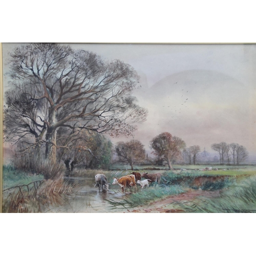 467 - HENRY CHARLES FOX RBA (British 1855-1929), The Watering Place, watercolour, signed and dated 1922 lo... 