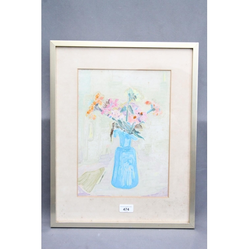 474 - NELLY ZANDA, Floral Fantasy, monotype, signed upper left, 34cm x 24cm, frame 50cm x 40cm. Torrance G... 