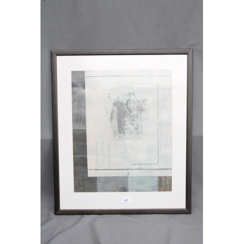 477 - LISA WARD, abstract, mixed media, signed and dated '94 lower right, 49cm x 39cm, frame 66cm x 56cm.