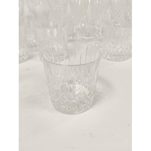 410 - Suite of Bohemian style table glass comprising of eight matching wine glasses, six matching tumblers... 