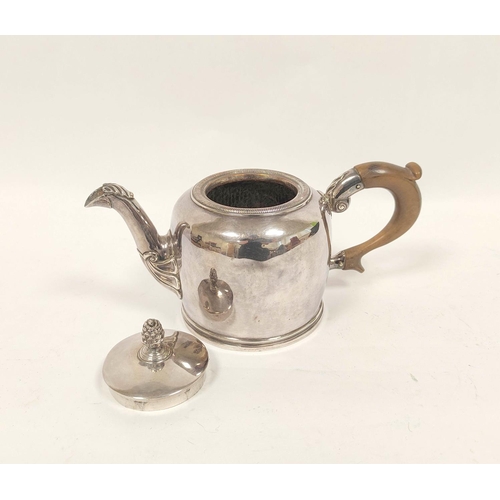 80 - Old Sheffield plated teapot of domed shape. C1790.