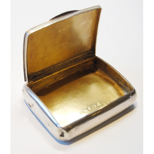 19 - Silver tobacco box of curved cushion form, crested, Birmingham 1903, 8.5cm, 148g.