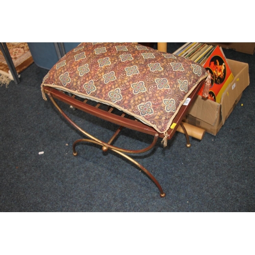 675 - Metal framed Berber style cushioned stool, 56cm high.