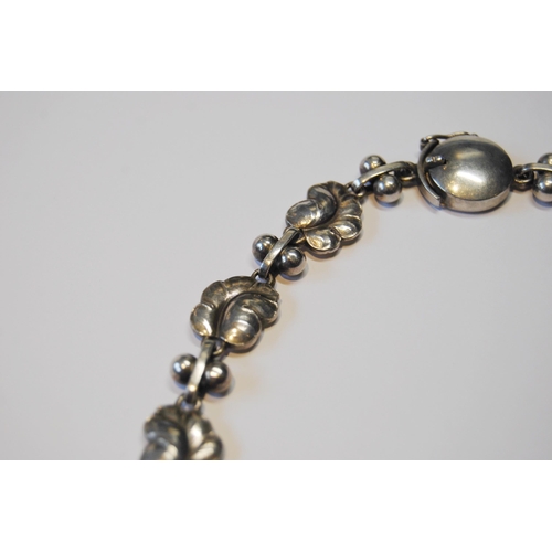 111 - Georg Jensen 'Moonlight Grape' silver necklace designed by Harald Nielson, no. 96A, Import Marks 196... 