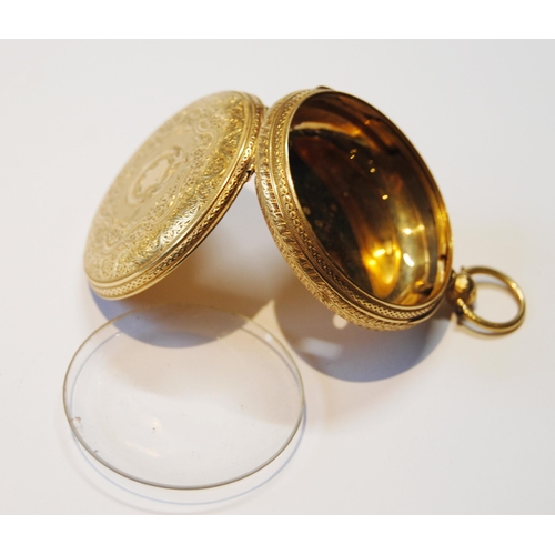 182 - Victorian 18ct gold pocket watch case, 1874, 28.4g.