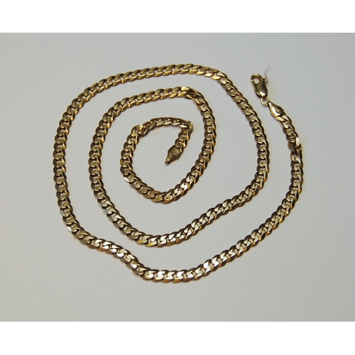 134 - 9ct gold necklet of filed curb pattern, 16g.