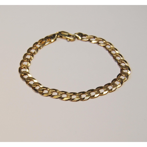 135 - 9ct gold bracelet of filed curb pattern, 13.3g.