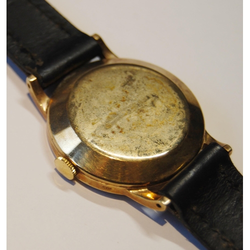 184 - Gent's Smith's Astral watch, 9ct gold, 1963, manual, 31mm, on strap.