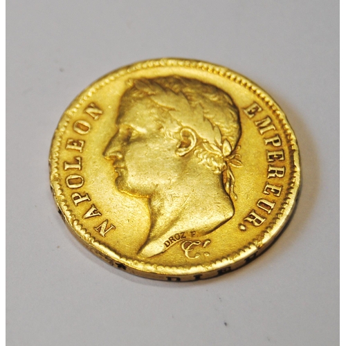 165 - Gold 40 Francs coin, 1812, 12.8g.