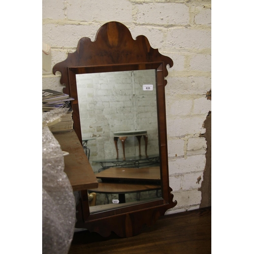 635 - Georgian style mahogany wall mirror, 84cm high.