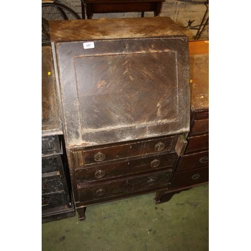 647 - Mahogany bureau.