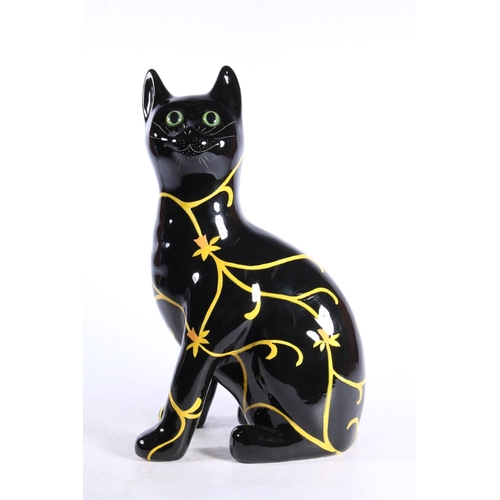 254A - Griselda Hill Wemyss Pottery model of a black cat, 32cm high.