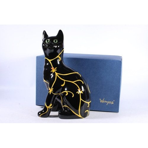 254A - Griselda Hill Wemyss Pottery model of a black cat, 32cm high.