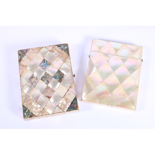 255 - Two mother-of-pearl card cases.