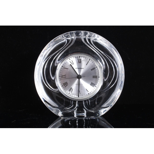 257 - Staiger quartz clock in Modernist glass case.