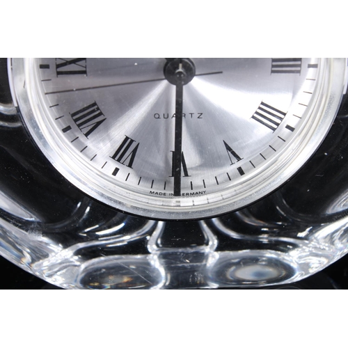 257 - Staiger quartz clock in Modernist glass case.