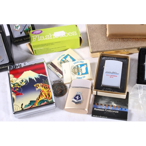 265 - Zippo, and other, lighters, cufflinks, cigarette cases, etc.