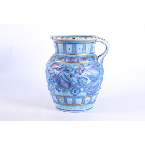 290 - 1930s Charlotte Rhead tube lined jug, 21cm.