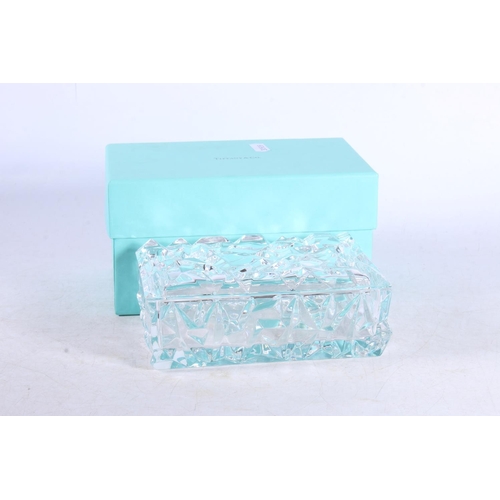 296 - Tiffany and Co. cut glass table box with original case