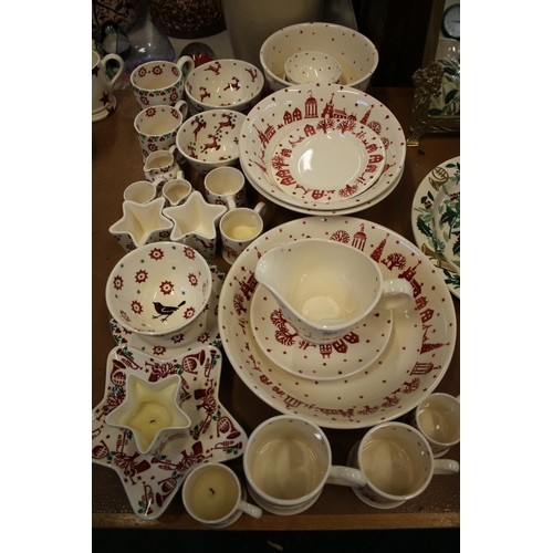 307 - Emma Bridgewater Pottery to include Christmas and Reindeer design bowls, plates, cups, jugs, etc.