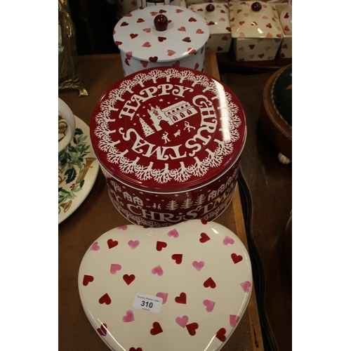 310 - Emma Bridgewater cake, and other, tins.