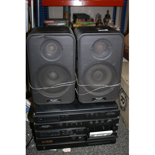 431 - Sharp speakers and tape player.