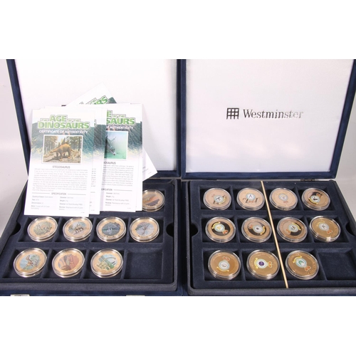 492 - Westminster Mint 'The Age of the Dinosaurs' collection coins x11 and 'Squadrons of the the Royal Air... 