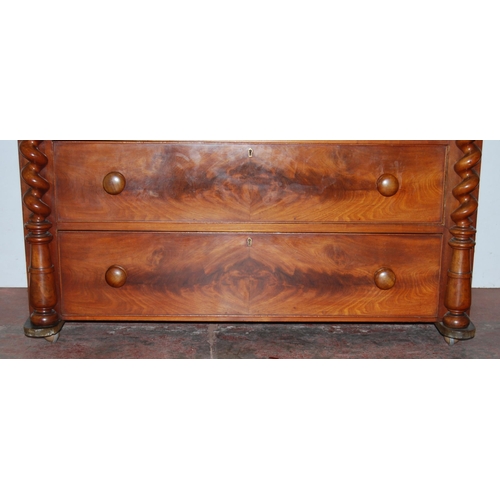 439 - Victorian Scottish mahogany chest of drawers, with assorted drawers above three long graduated drawe... 