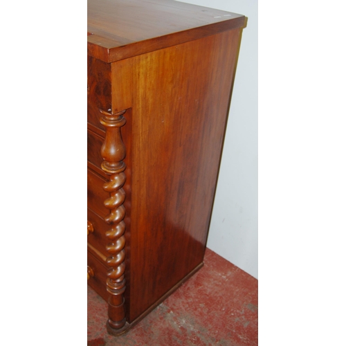 439 - Victorian Scottish mahogany chest of drawers, with assorted drawers above three long graduated drawe... 