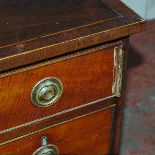 440 - Regency Revival inlaid mahogany kneehole desk, c. early 20th century, with two short drawers above t... 