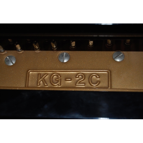 257 - K. Kawai black lacquered grand piano, model KG-2C, c. 1970s, serial no. 1062299, approximately 6ft, ... 