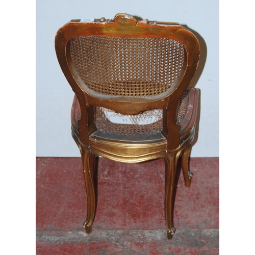 443 - Gill & Reigate of LondonPair of Regency-style giltwood parlour chairs, with cane work to the bac... 