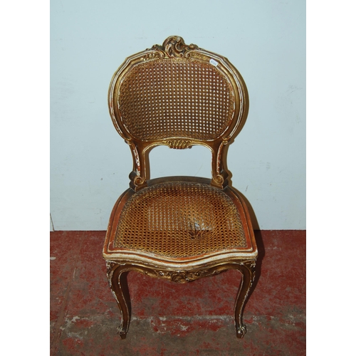 443 - Gill & Reigate of LondonPair of Regency-style giltwood parlour chairs, with cane work to the bac... 