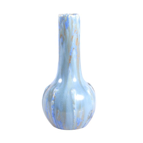 Pilkingtons Royal Lancastrian vase having elongated neck decorated with blue mottled drip glaze. Marks to base 2796,  19cm.