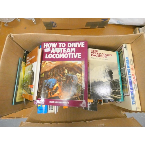 292 - Two large boxes of railway books.