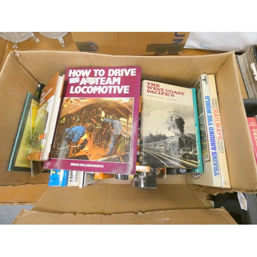 292 - Two large boxes of railway books.