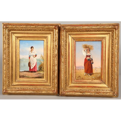 468 - John Gadspy Chapman (1808-1890)Pair of gilt framed oils on board, signed and dated 1878,1879,